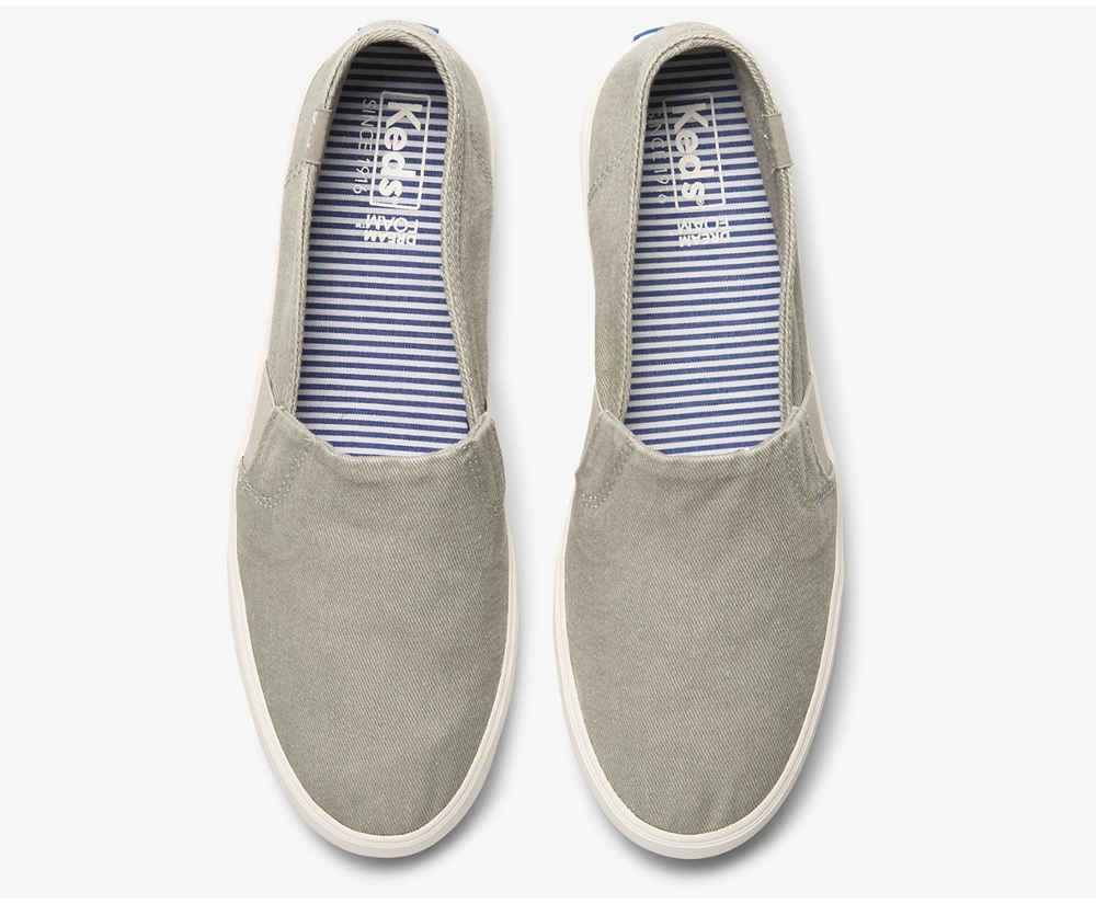 Slip Ons Keds Mujer Gris - Clipper Washed Solids - 435-SMKFDG